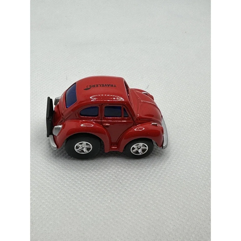 Diecast Welly Volkswagen Beetle Kafer Red Mini Travelers Insurance Promo- RARE